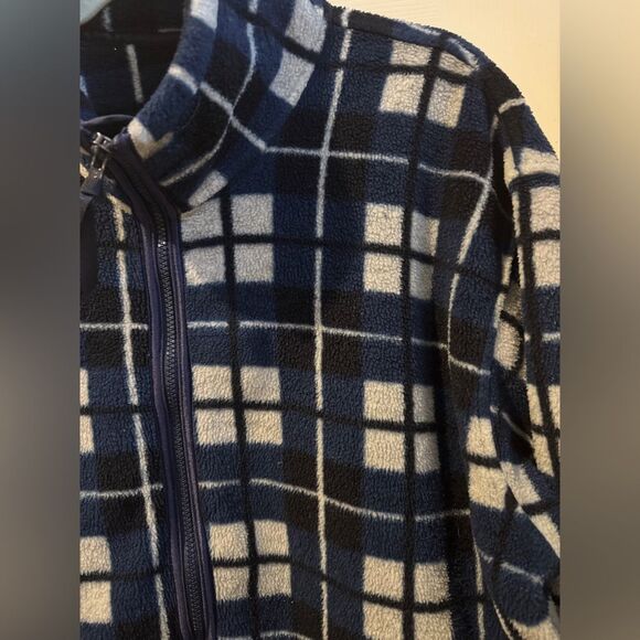 Timberland Weathergear Vtg Full Zip Windowpane Plaid Fleece Jacket - Picture 4 of 10